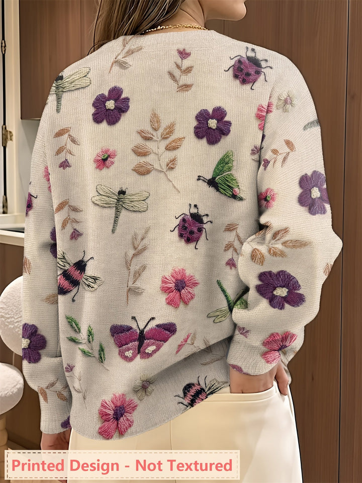 Elsie | Botanisk Print Crewneck Sweater