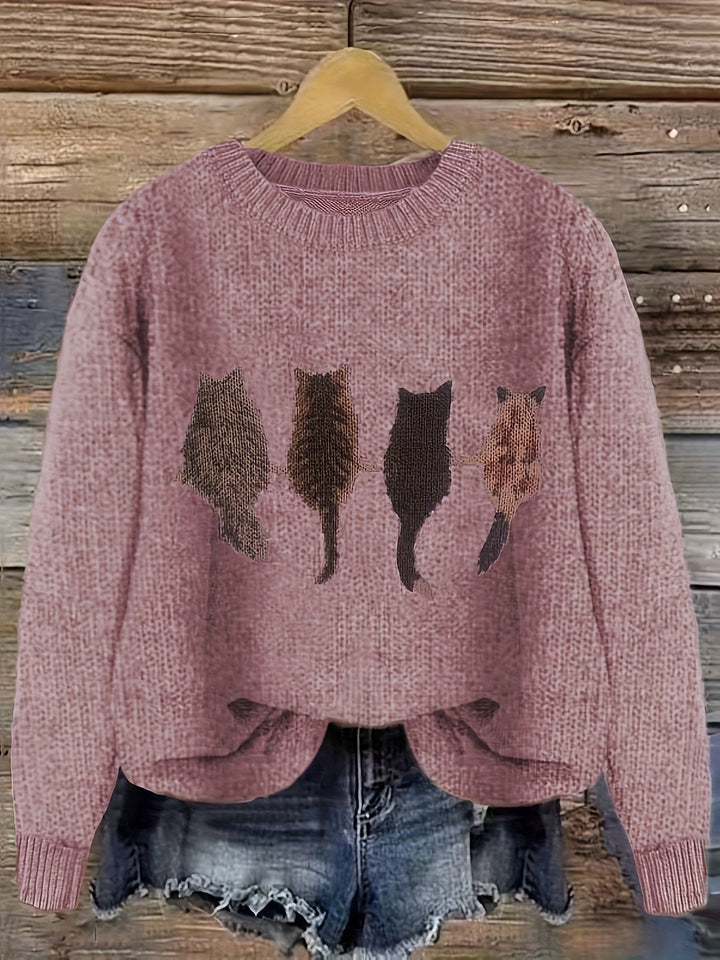 Tamara | Cozy Kat-Print Sweater