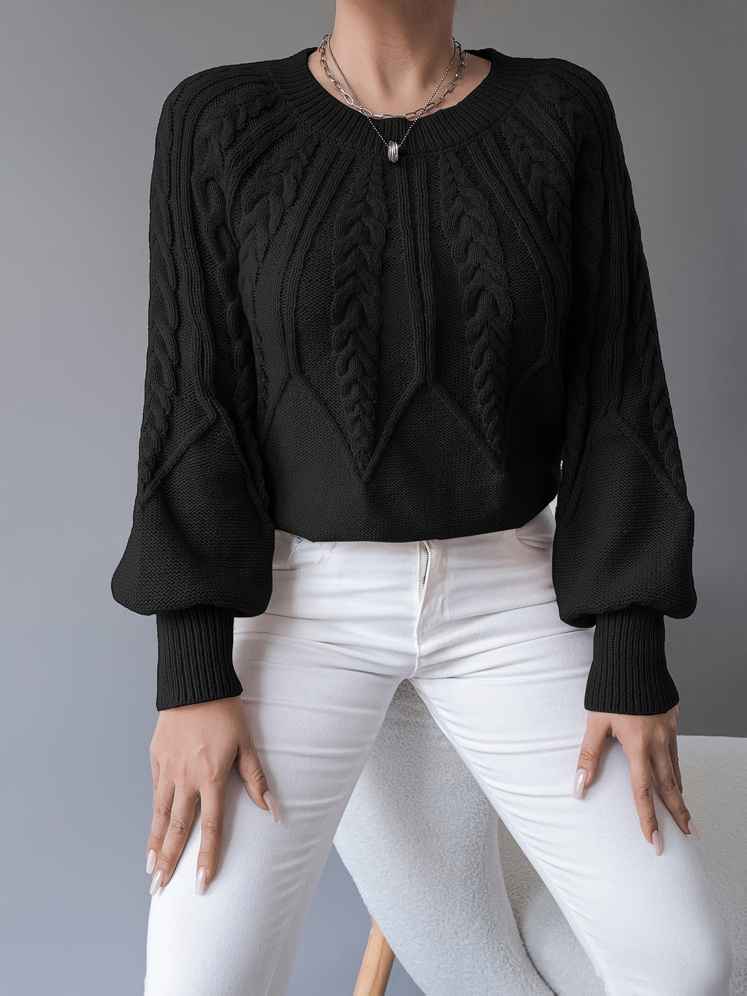 Elsie | Kabelstrikket Tekstur Sweater