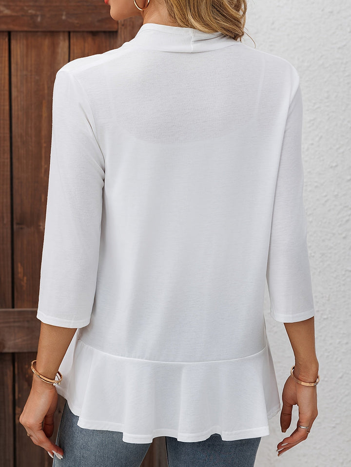 Juniper | Åben-Front Volang-Kant Cardigan