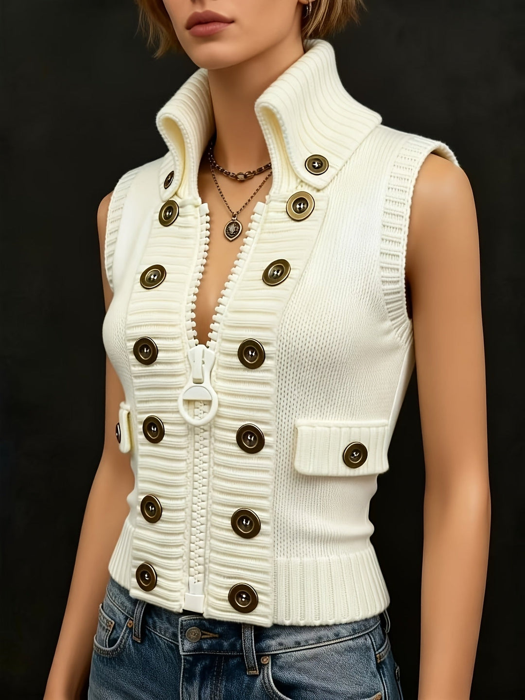 Tessa | Høj-krave Zip Vest