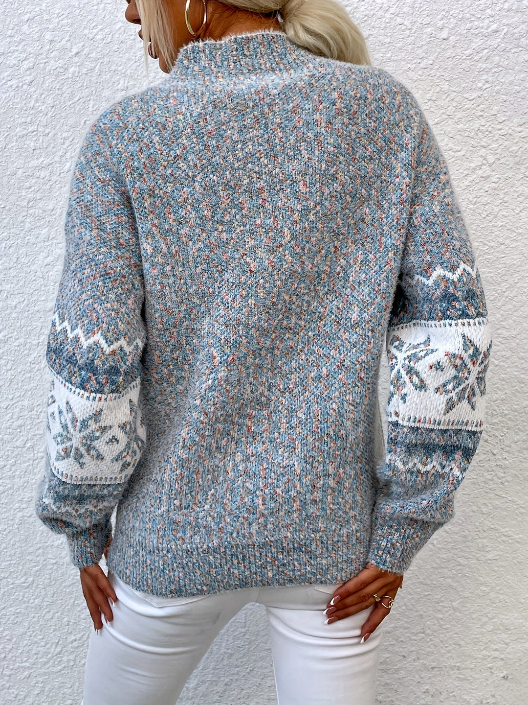 Tamsin | Cozy Snowflake Mock-Neck Sweater