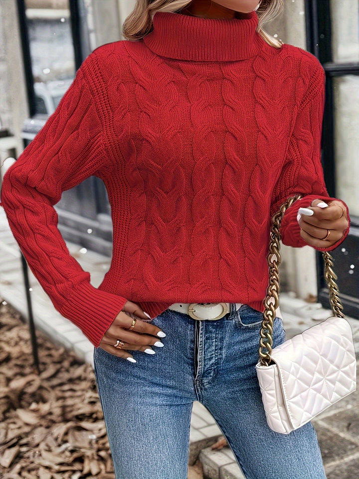 Celeste | Cozy Cable-Knit Turtleneck Sweater