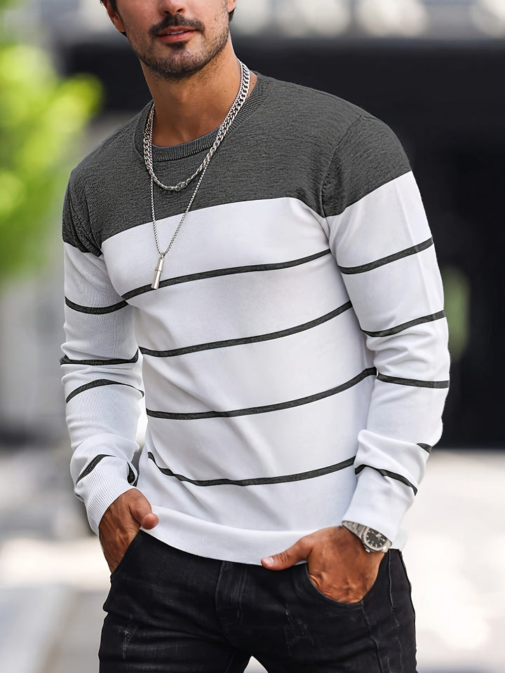 Henry | Stribet Crew Neck Sweater
