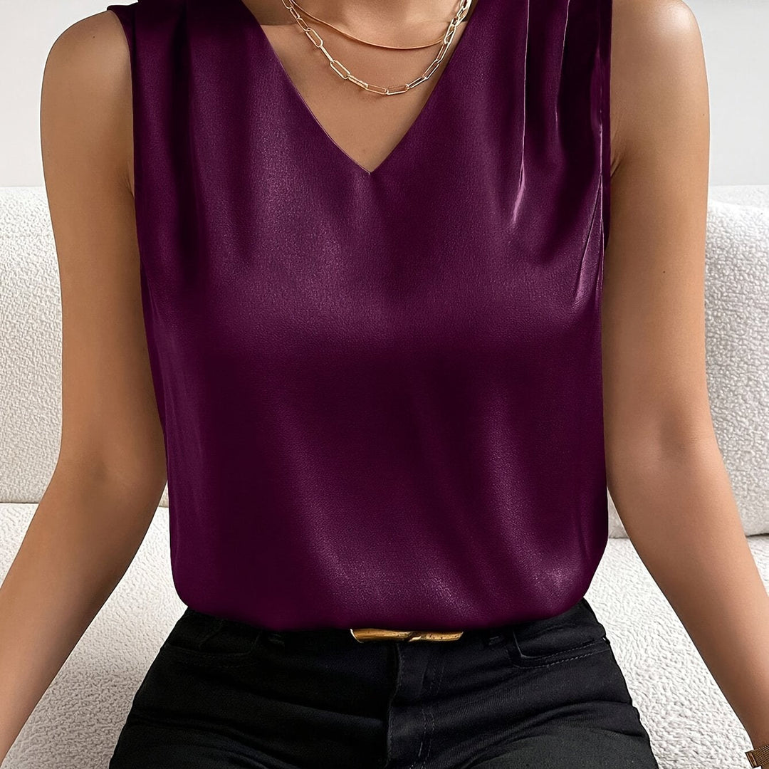 Elsie | Elegant ærmeløs V-hals top