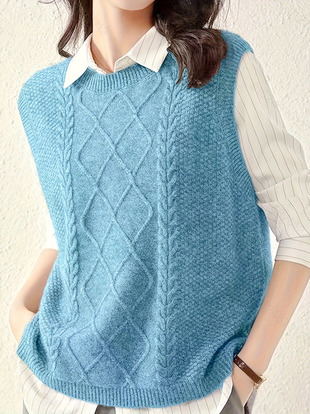 Brooke | Kabelstrikket Sweater Vest