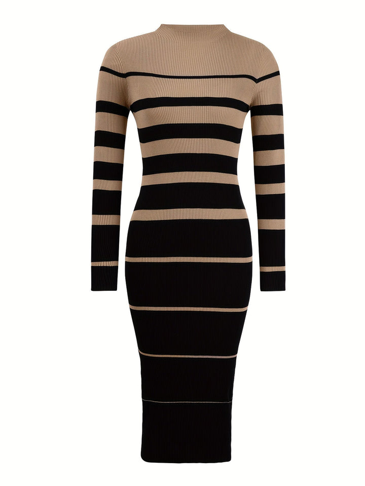 Farrah | Raffineret Stribet Sweaterkjole