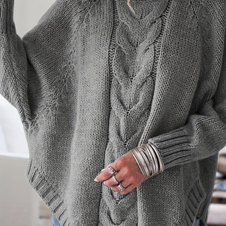 Gwendolyn | Kabelstrikket Højhalset Sweater