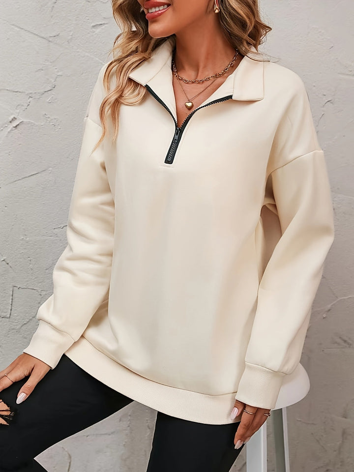 Gwyneth | Afslappet Halv-Zip Sweatshirt
