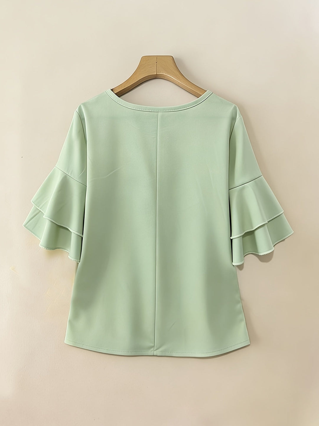 Karen | Bluse med Flared-ærmer og Plisseringer