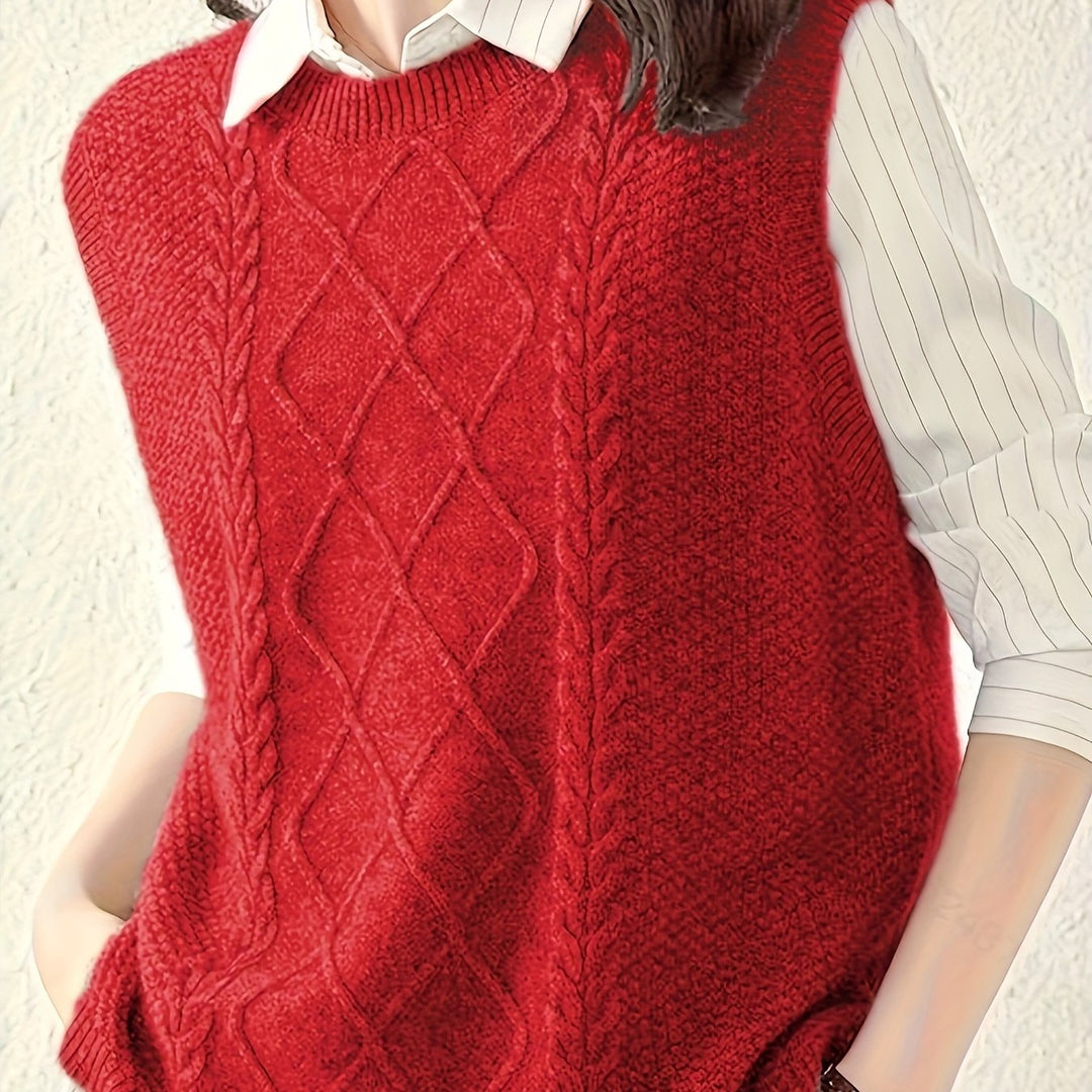 Brooke | Kabelstrikket Sweater Vest