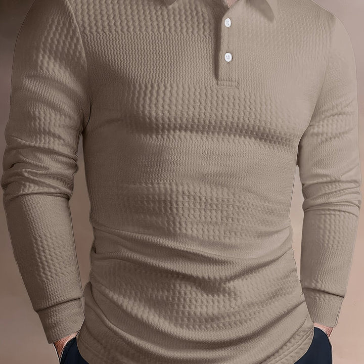 Fletcher | Tekstureret Langærmet Polo Shirt
