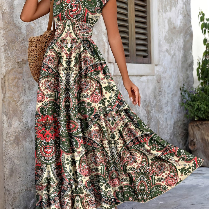 Roberta | Bohemian Paisley Maxi Kjole