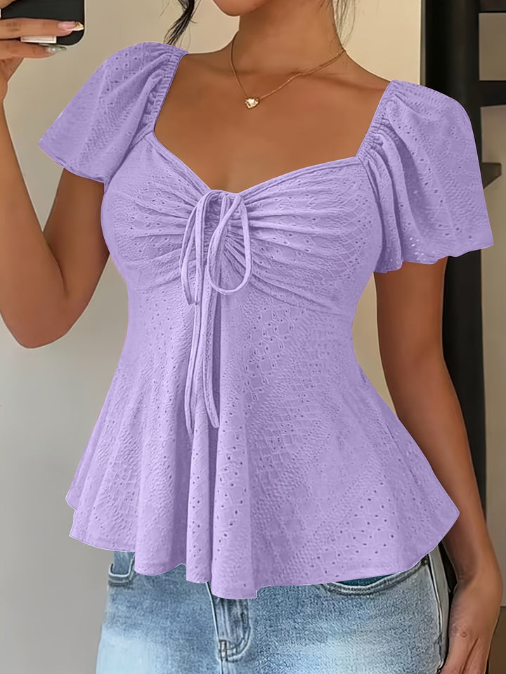 Josephine | Flutter-Ærme Peplum Top