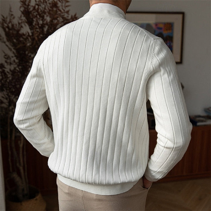 Vincent | Ribbet V-Hals Knap Cardigan