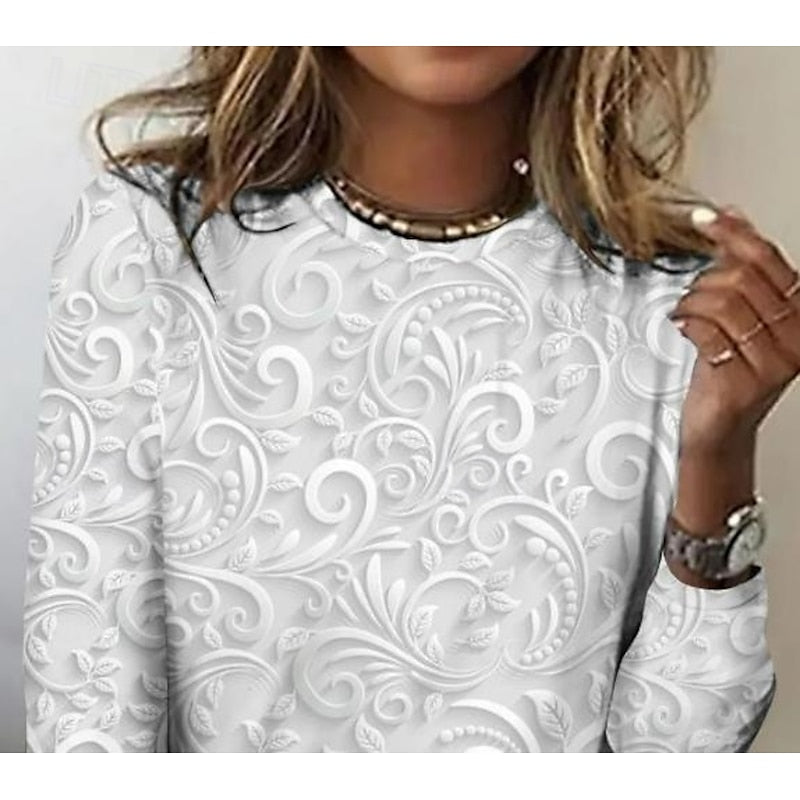 Noelle | Elegant Blomster Langærmet Tunika Top