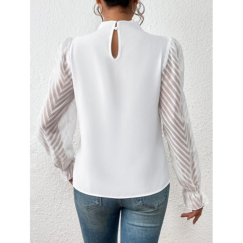 Elspeth | Elegant Højhalset Bluse