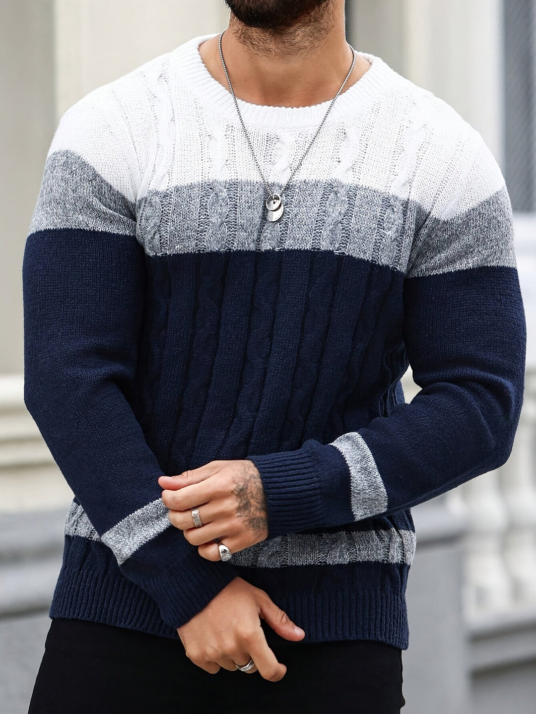 Nolan | Tekstureret Kabelstrik Sweater
