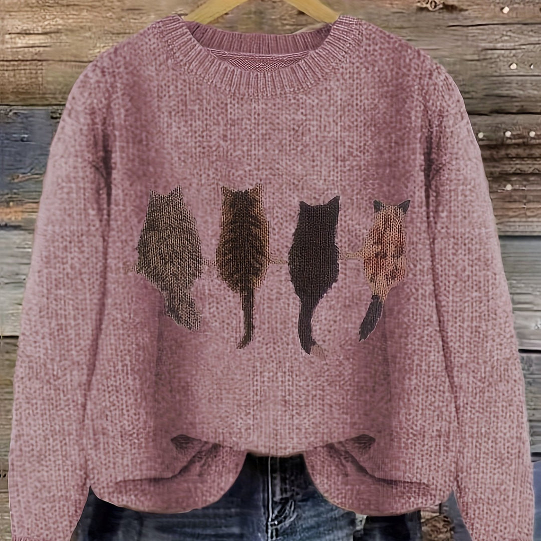 Tamara | Cozy Kat-Print Sweater