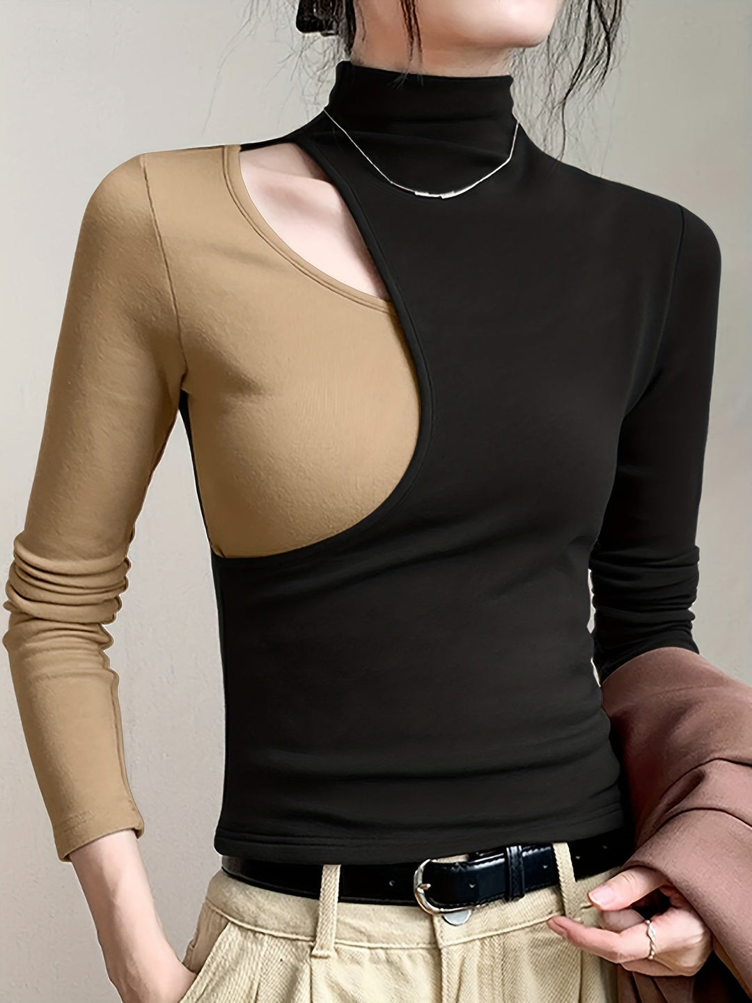Eliana | Cutout Mock Neck Top