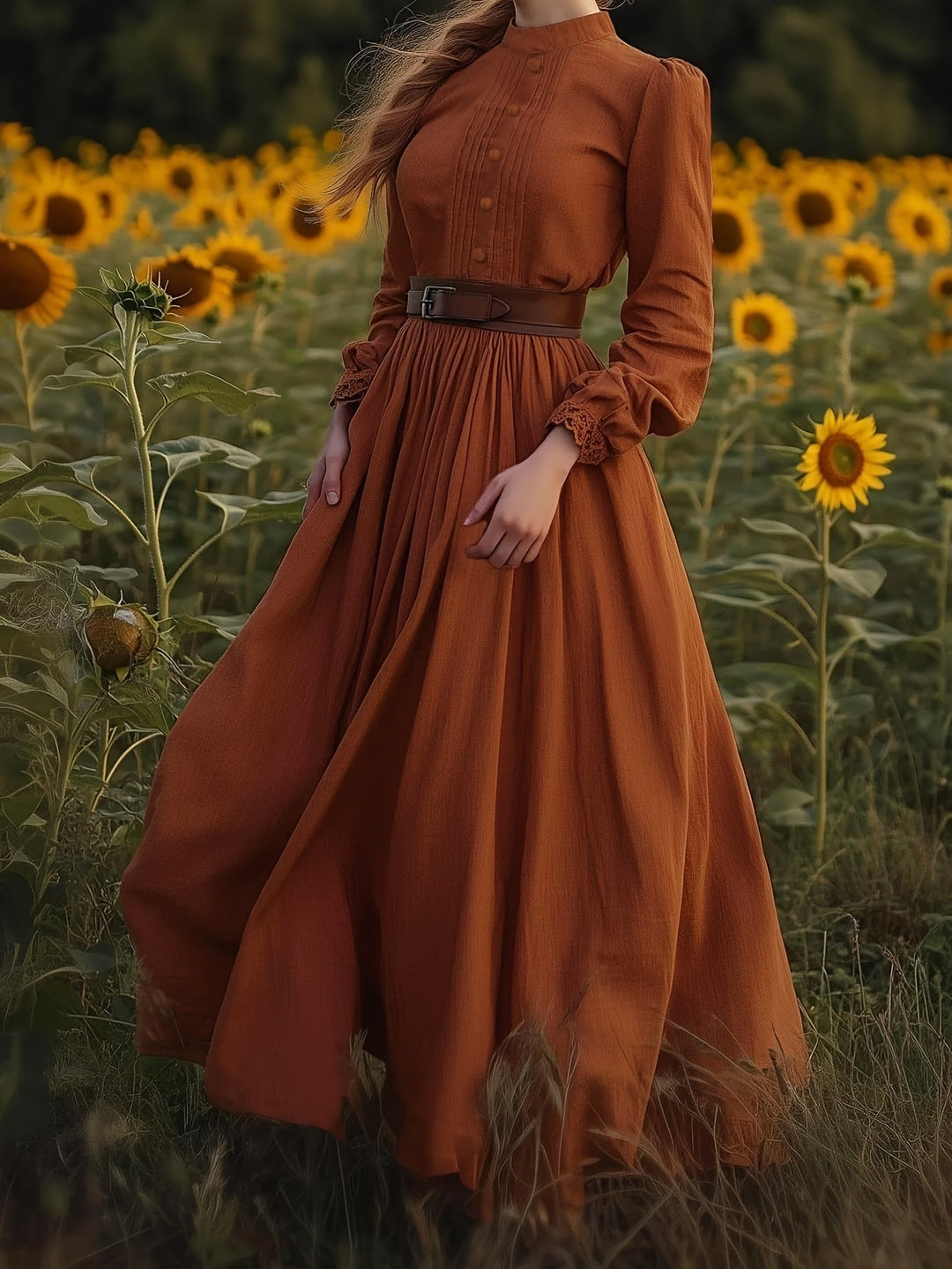 Emmeline | Vintage Plisseret Maxi Kjole