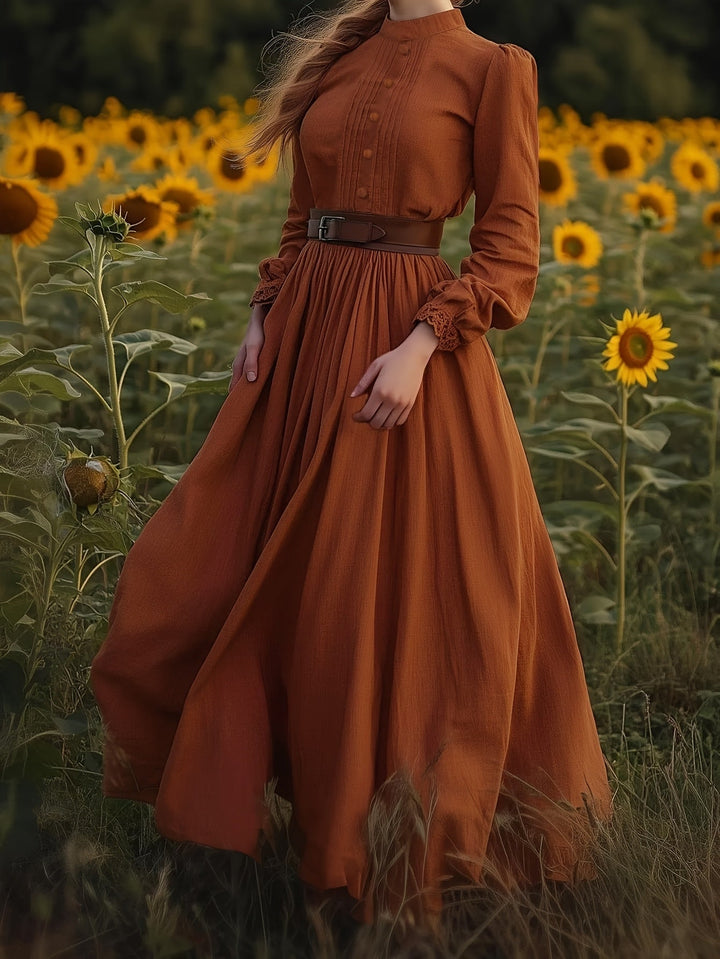 Emmeline | Vintage Plisseret Maxi Kjole