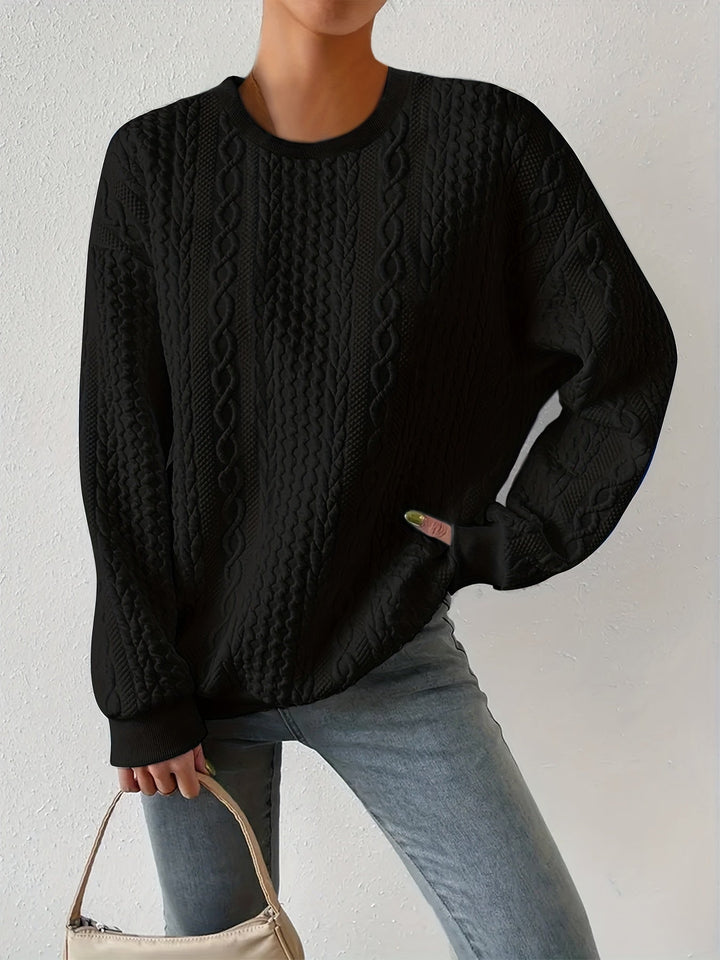 Joyce | Tekstureret Kabelstrik Sweatshirt