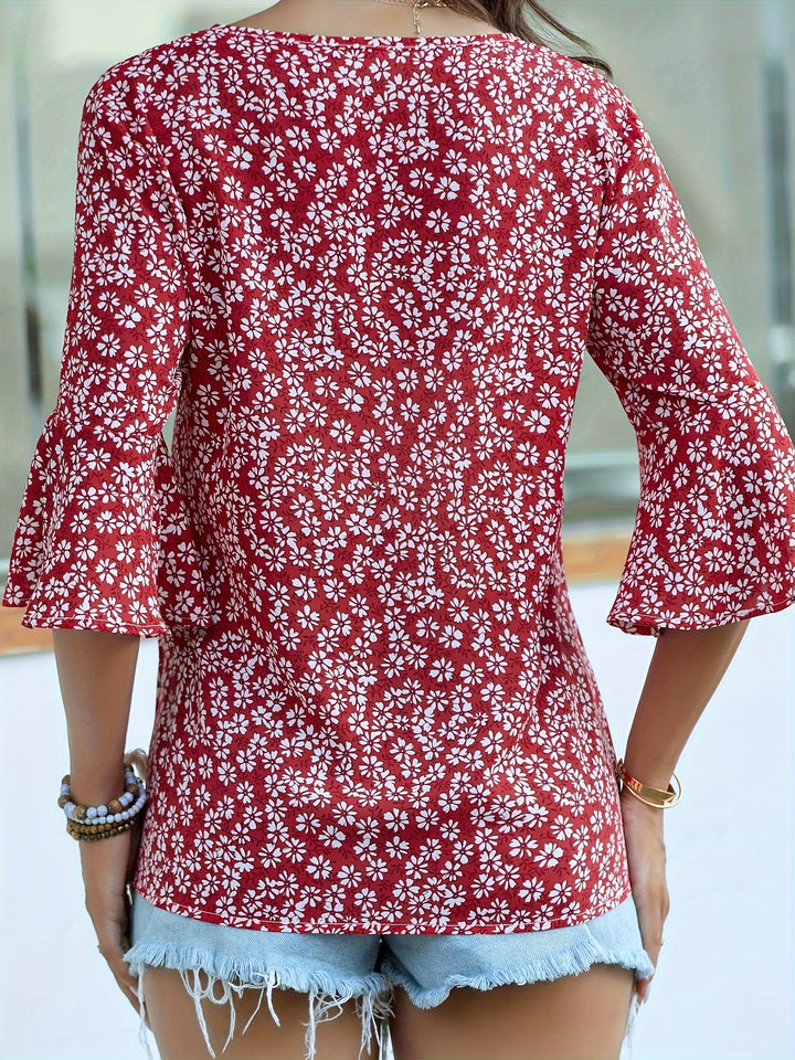 Lorraine | Floral Ruffle-Ærme Bluse
