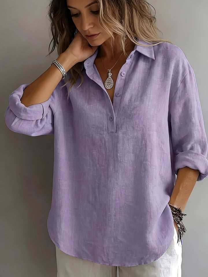 Freya | Afslappet Bluse med Krave