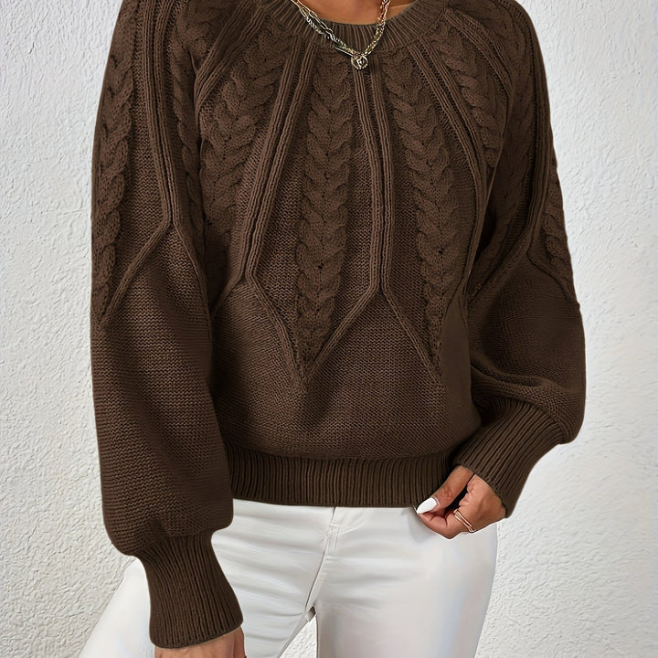 Cassidy | Kabelstrikket Rundhalset Sweater