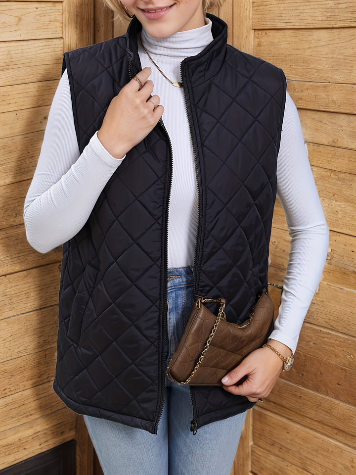 Eileen | Diamant-quilted Langline Vest