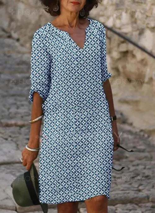 Celia | Vintage Split-Neck Sommerkjole
