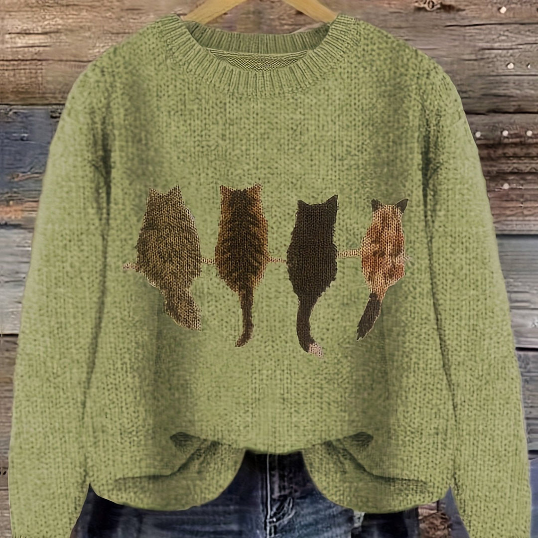 Tamara | Cozy Kat-Print Sweater