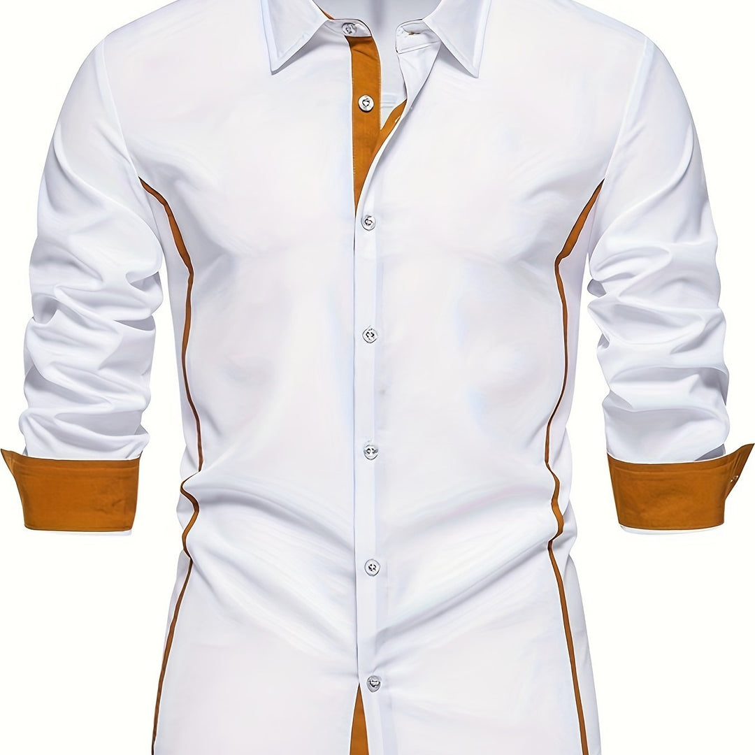 Anthony | Kontrast Trim Button-Up Skjorte
