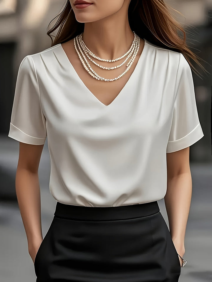 Estelle | Draperet V-Hals Bluse