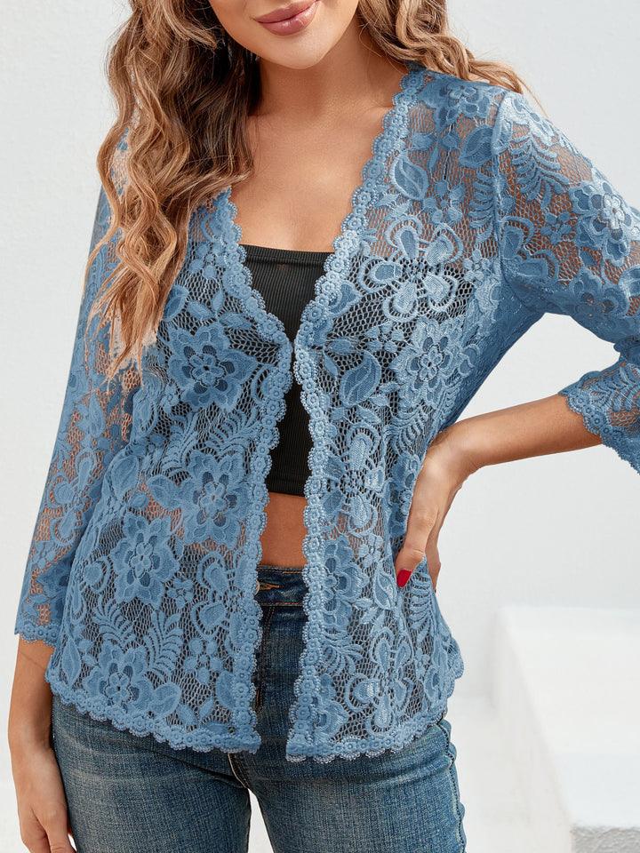 Cassandra | Floral Openwork Cardigan