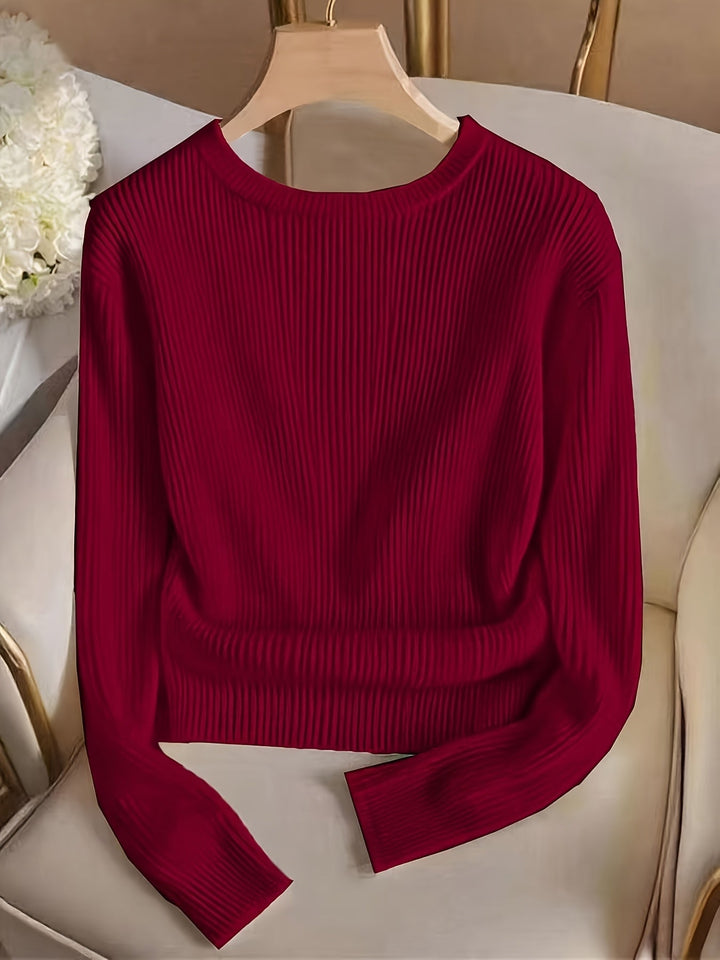 Gretchen | Ribbet Sweater med Knapmanchetter