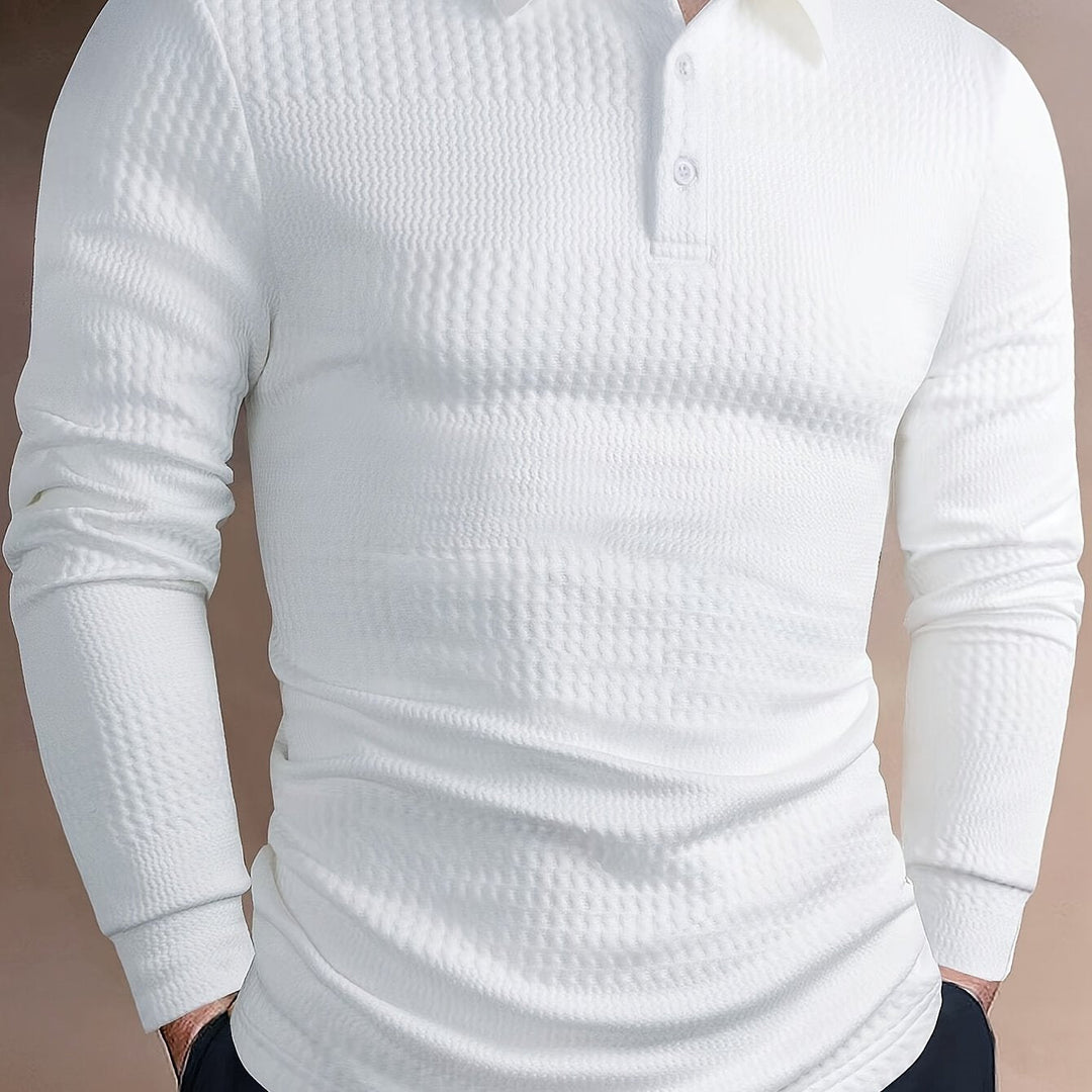 Fletcher | Tekstureret Langærmet Polo Shirt