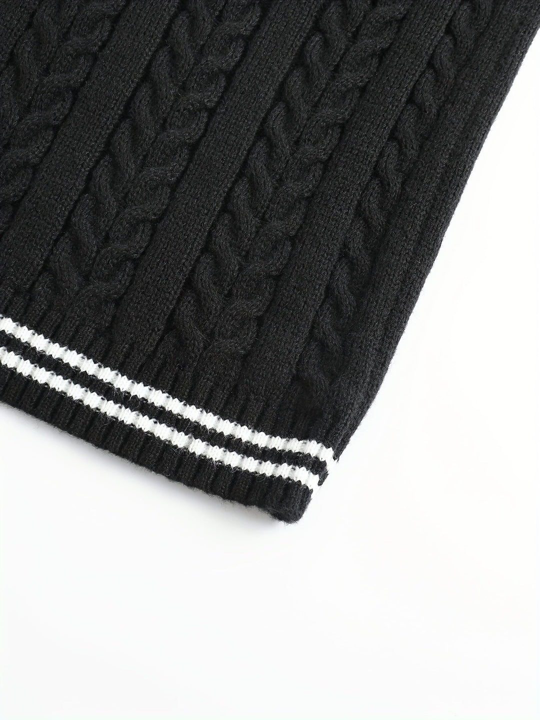 Gideon | Kabelstrikket V-hals Sweater Vest