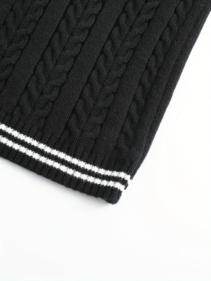 Gideon | Kabelstrikket V-hals Sweater Vest