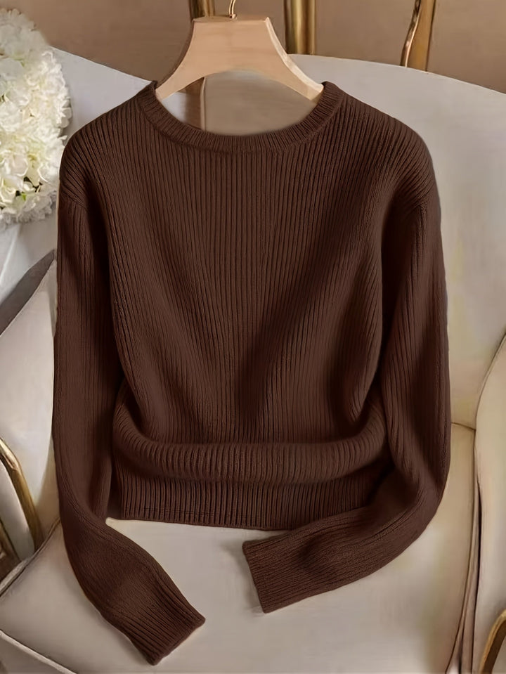 Gretchen | Ribbet Sweater med Knapmanchetter