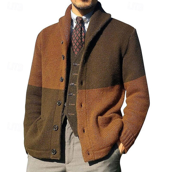 Frederick | Farveblok Skulderkrave Cardigan