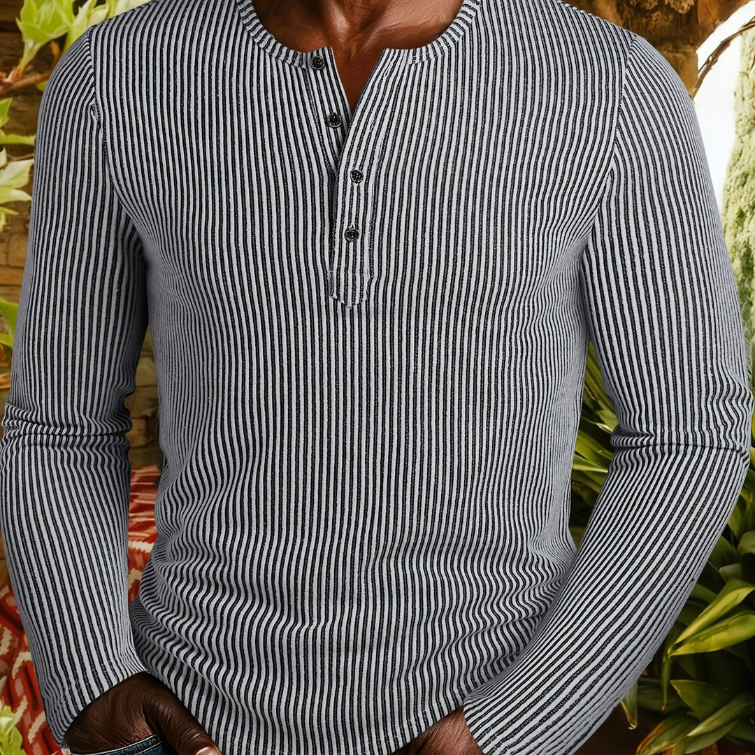 Griffin | Struktureret Ribbet Henley Skjorte