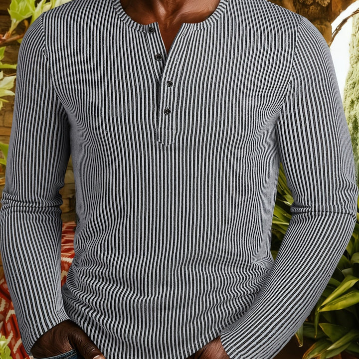 Griffin | Struktureret Ribbet Henley Skjorte