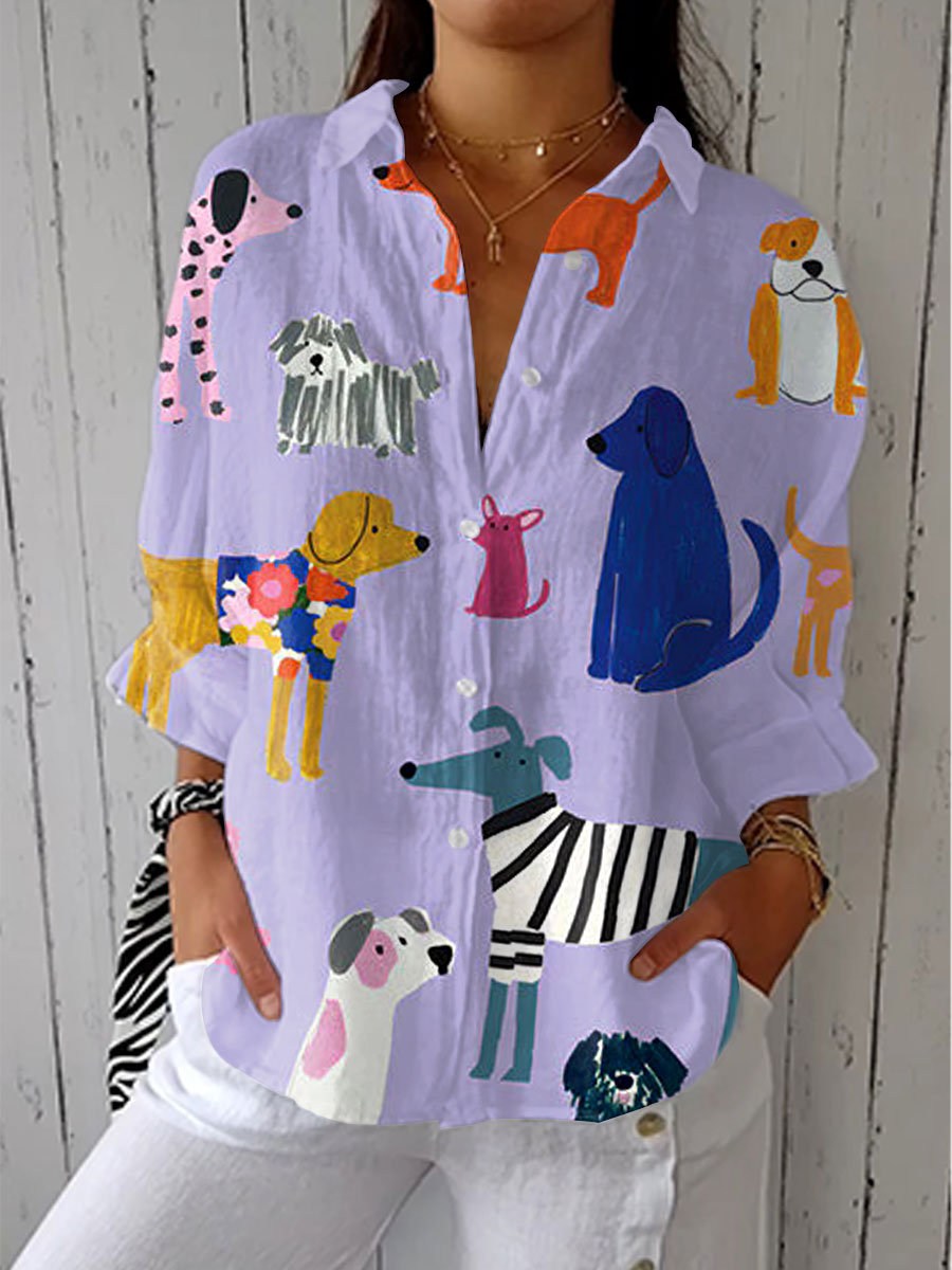 Sandra | Hverdags Hundedesign Knap Bluse