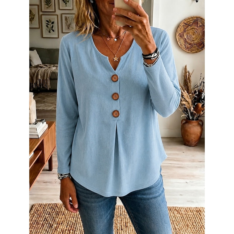 Katherine | Knapper V-Hals Top