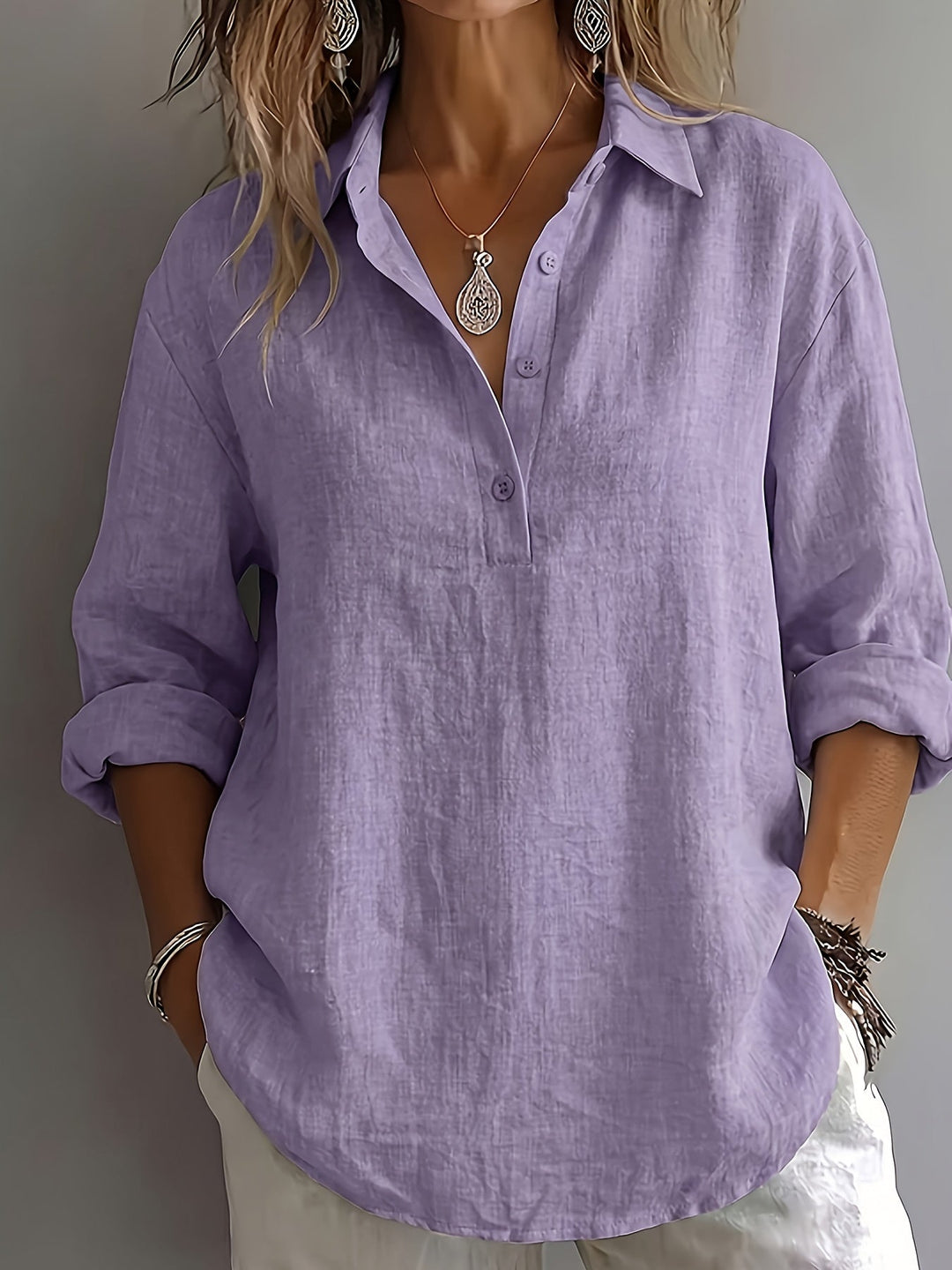 Freya | Afslappet Bluse med Krave