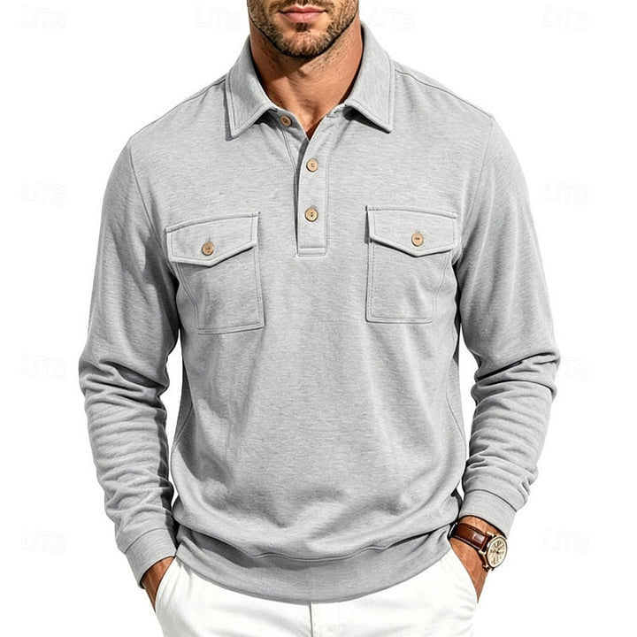 Harold | Raffineret Langærmet Pocket Polo Skjorte
