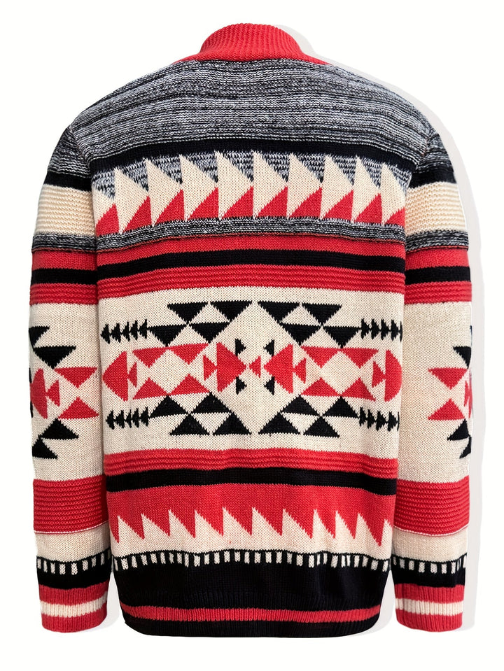 Callum | Mønstret Zip-Up Cardigan