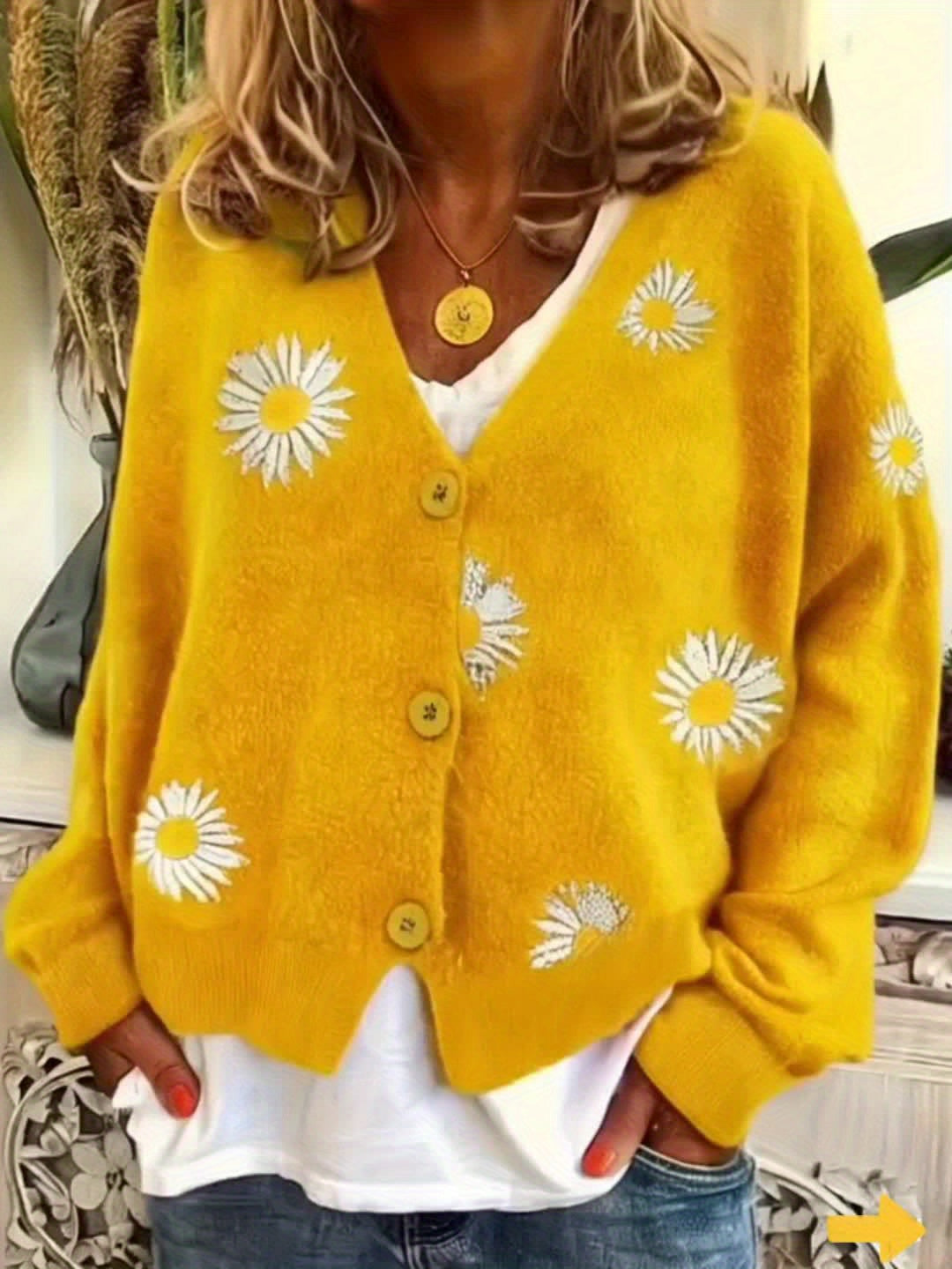 Maribel | Blomsterbroderet Knappet Cardigan